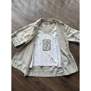 New Directions Vintage Two-Piece Layered Embroidered Set Size S 100% Cotton